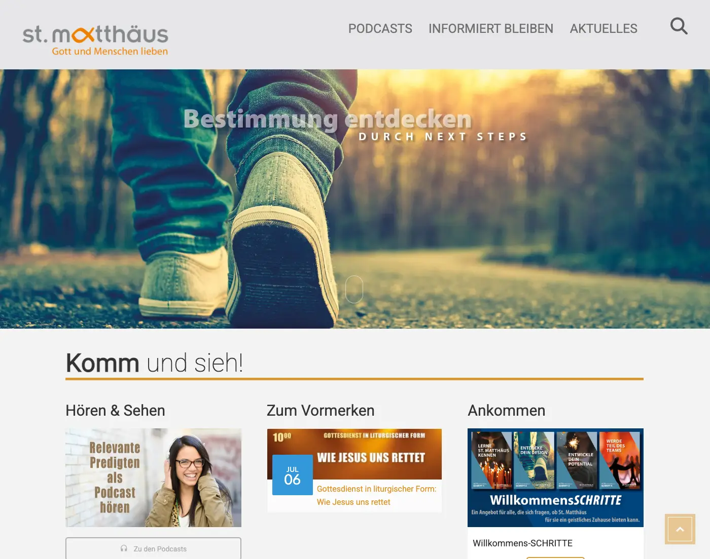 Startseite der Website von St. Matthäus Augsburg